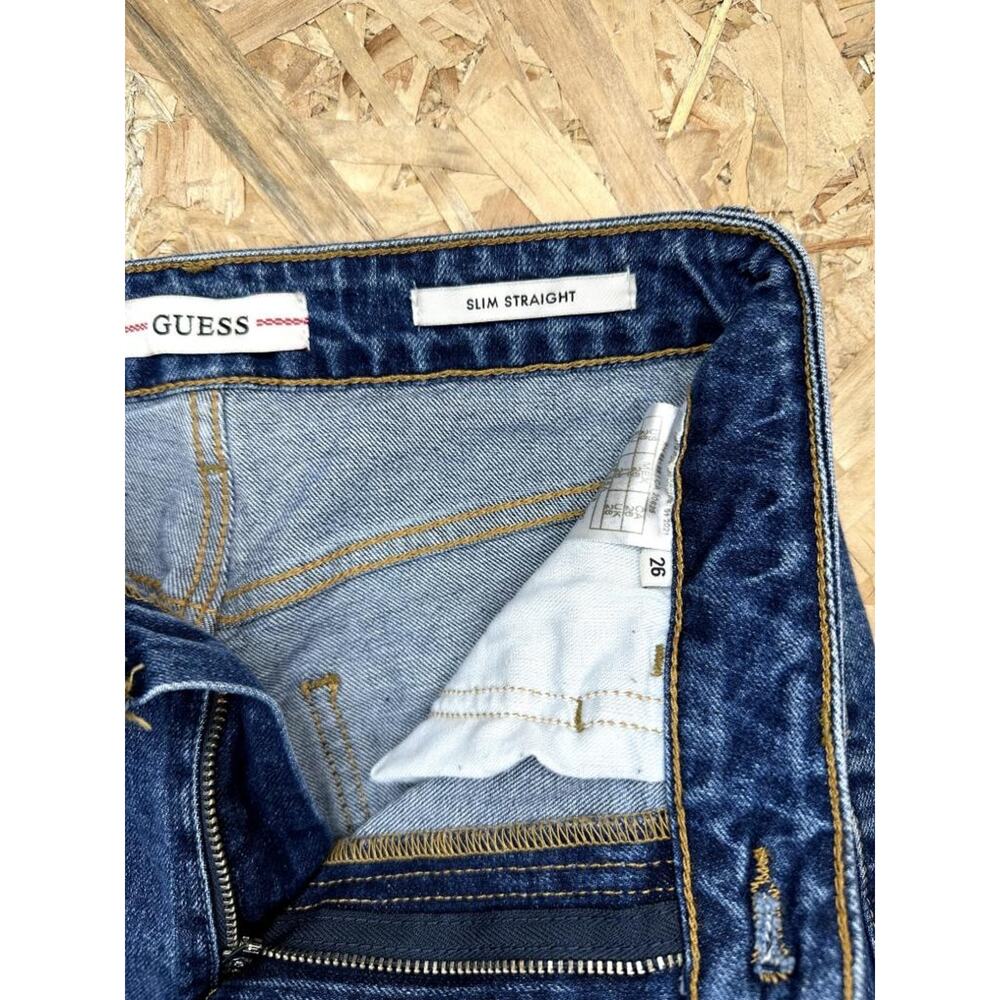Guess Slim Straight Jeans Womens Size 26 Blue Denim High Rise Stretch - Picture 8 of 14
